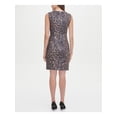 thumbnail image 2 of TOMMY HILFIGER Womens Brown Animal Print Sleeveless Short Sheath Dress Size: 12, 2 of 3