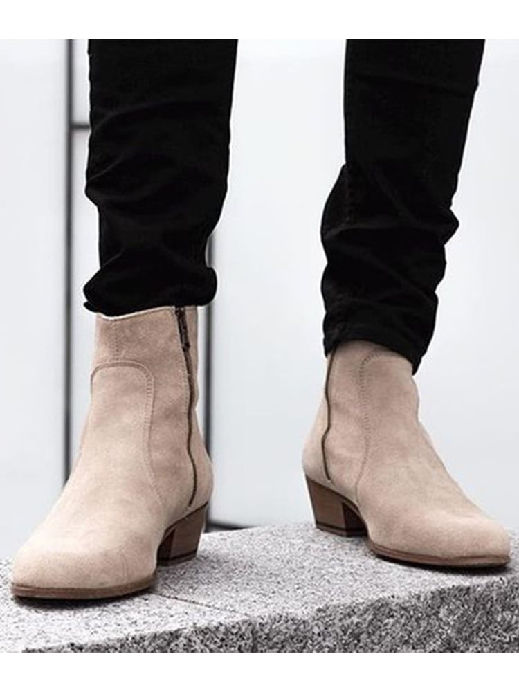 Men Fashion Ankle Boots Pointed Toe 