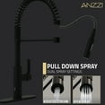 thumbnail image 6 of Anzzi Ola Hands Free Touchless 1-Handle Pull-Down Sprayer Kitchen Faucet in Matte Black, 6 of 8