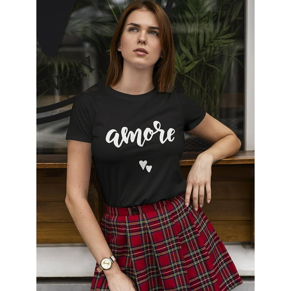 Amore Inspirational Quote T-Shirt Women -Image by Shutterstock, Female Small