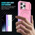 thumbnail image 3 of for iPhone 13 Pro Case with Camera Sliding Cover, [Compatible with MagSafe] with Magnetic Ring Kickstand, Military Grade Heavy Duty Protection Phone Case for iPhone 13 Pro, Pink, 3 of 10