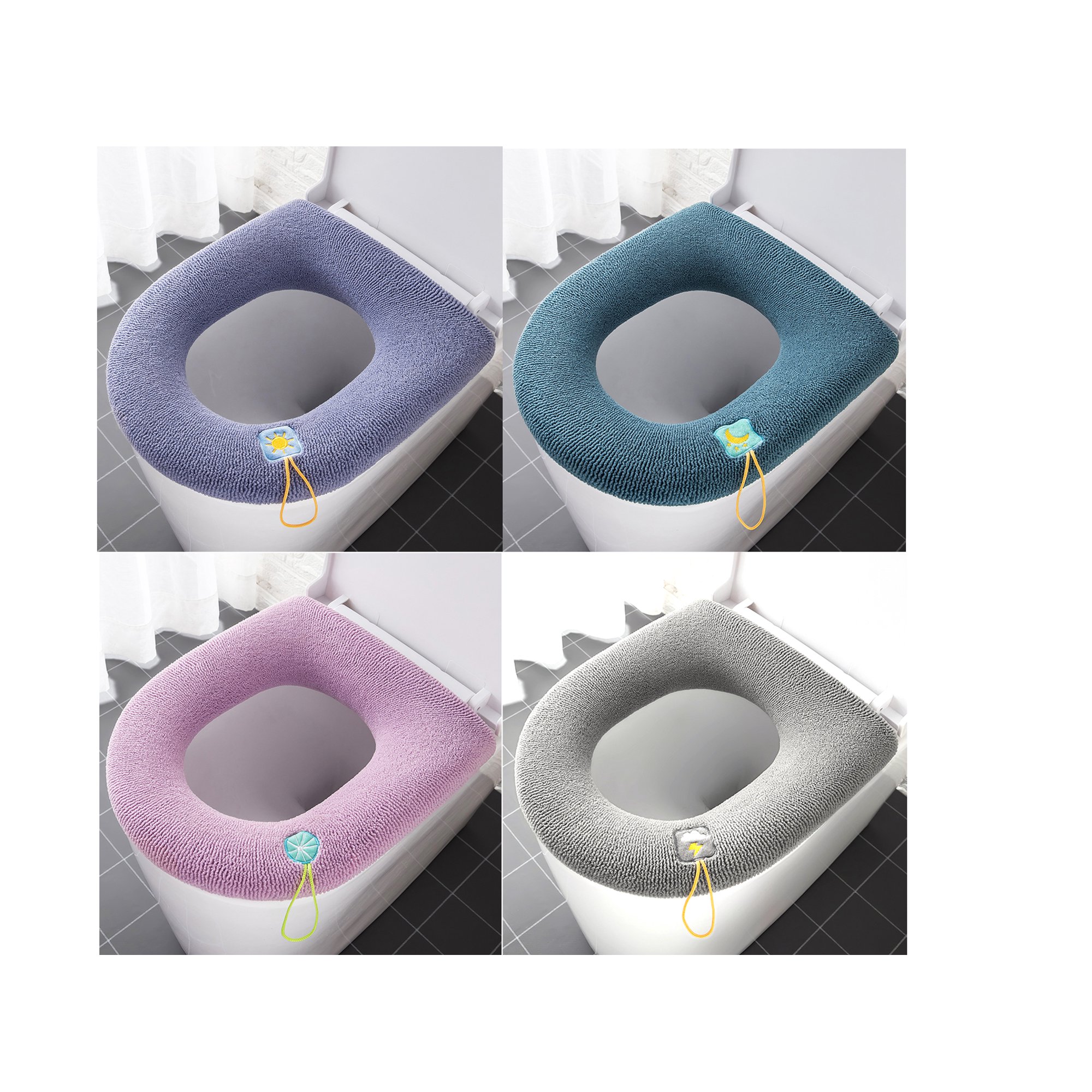 Pack of 4 Toilet Seat Warmers,Toilet Seat Cover Pads,Washable Toilet Seat  Warmer Cushion,Toilet Seat Cover, Toilet Seat Cushion with Handle, Suitable  for Most Families - Walmart.com