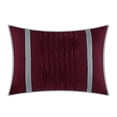 thumbnail image 5 of Chic Home Eyelet 10 Piece Comforter Set Color Block Ruffled Bag Bedding-Decorative Pillows Shams Included, King, Burgundy, 5 of 8