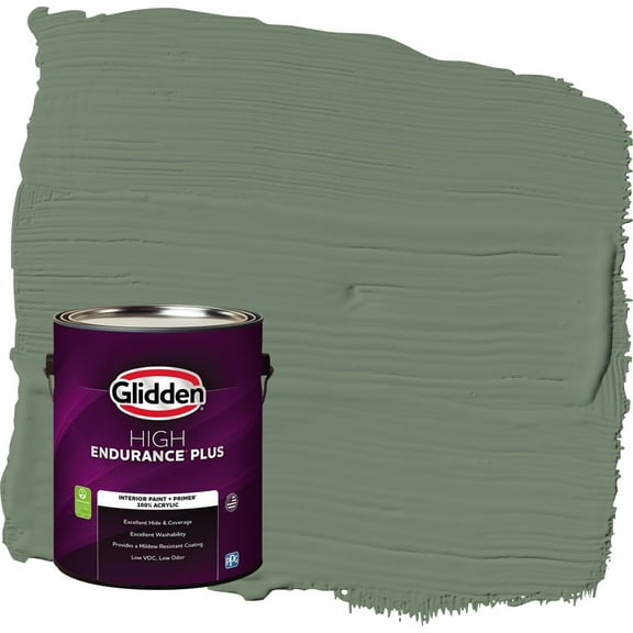 Glidden HEP Lottery Winnings / Green Flat Interior Paint with Primer, 1 Gallon