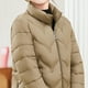thumbnail image 4 of Chaquetas y abrigos casuales sin mangas y sin capucha para mujer, chaqueta fina de plumón, cuello alto, color liso, manga larga, bolsillo ligero, cremallera, abrigo de poliéster para mujer, 4 of 4