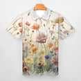 thumbnail image 3 of Watercolor Wildflowers Spring Summer (10) Men Zipper T-shirt Summer Casual Short Sleeve T-shirt Top, 3 of 7