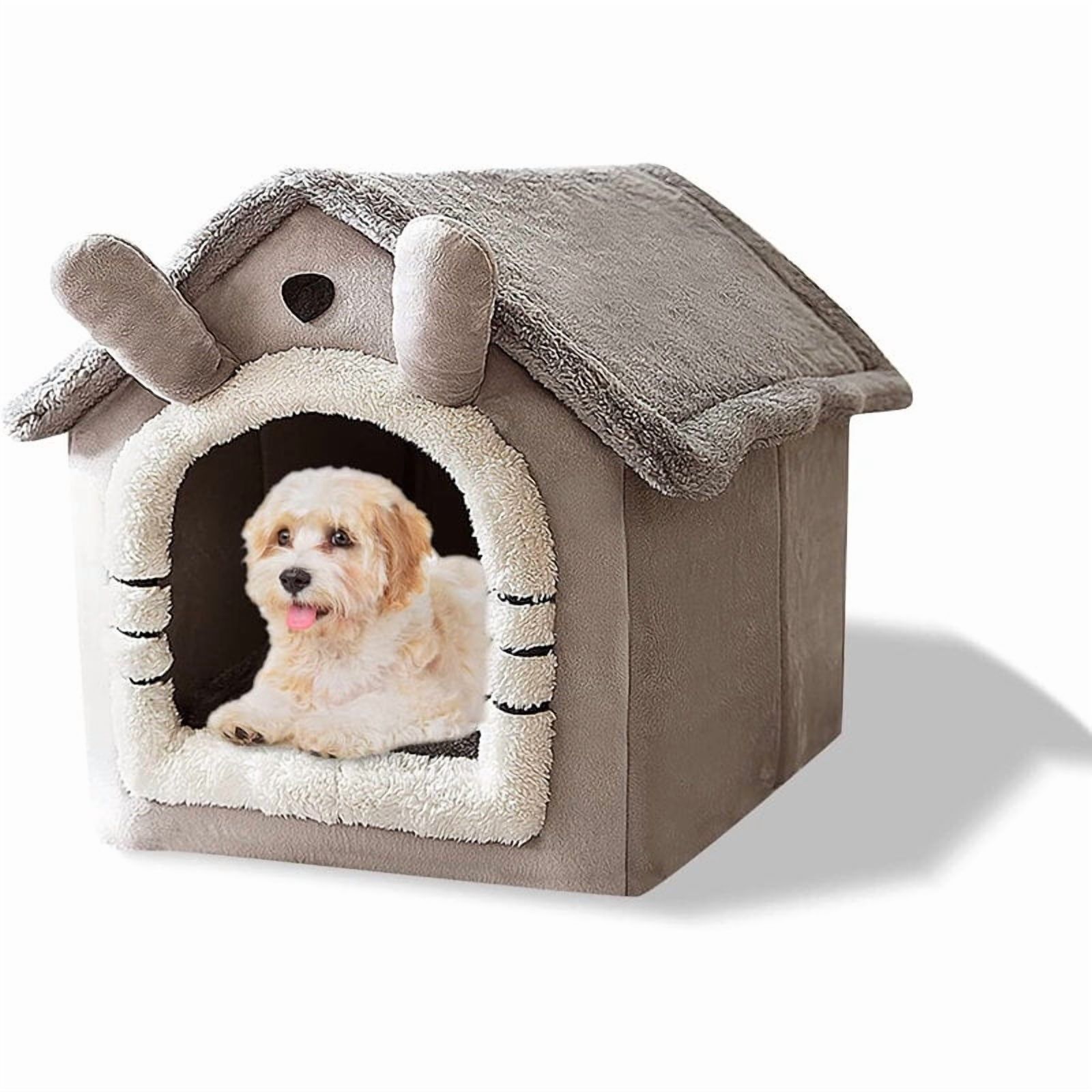 Amgo Indoor Warm Dog House Soft Pet Bed Tent House Dog Kennel Cat Bed with Removable Cushion Suitable Small Pets
