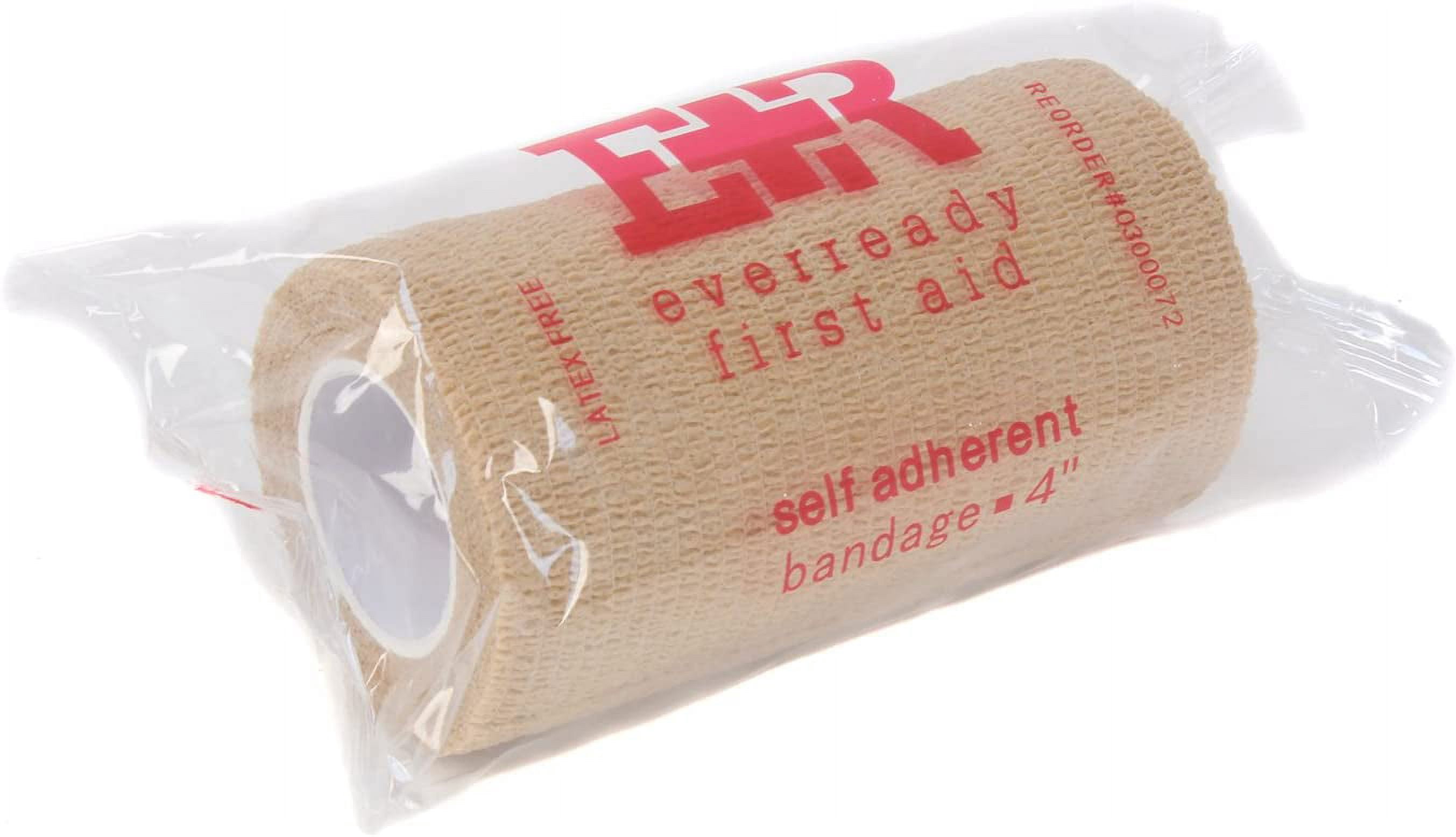 Ever Ready First Aid Self Adherent Cohesive Wrap Bandages for First Aid, Sprains, Swelling, Sports, Pets - 4 Inches x 5 Yards – 18 Count - Tan