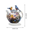 thumbnail image 3 of Xecvkr Acrylic Bird Teapot Figurine Colorful Birds Floral Tabletop Decor Living Room Bedroom Desk Stand Nature Inspired Art Home Ornament Home Gift, 3 of 6