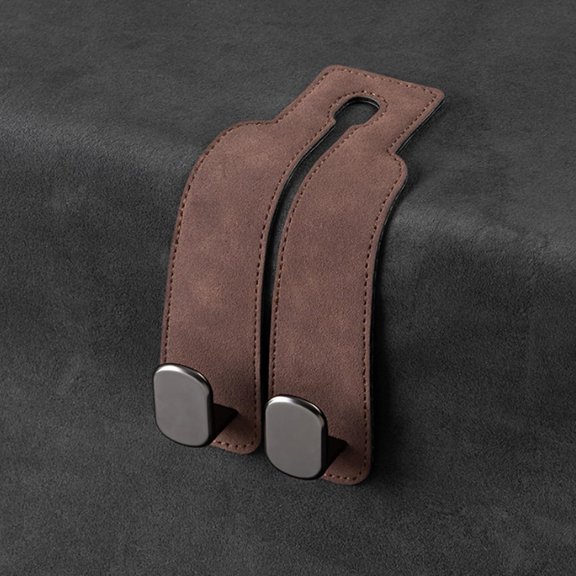 Car Hooks for Headrest, 2 in 1 Car Seat Hooks for Headrest, Purse Bag Hanger for Car, Car Hangers for Seat Headrest (Brown - 1 Pack)