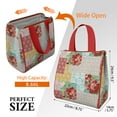 thumbnail image 3 of Pioneer Flower Floral Print Pattern Insulated Lunch Bag for Women & Adults,Large Portable Soft Cooler Lunch Bag,Thermal Food Storage Tote with Pearl Cotton,8.66L,8.75x5.75x9.5 Inch, 3 of 6