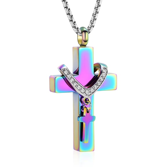Cross Cremation Ashes Cross Urn Necklaces for Ashes Cremation Jewelry Memorial Keepsake Jewelry for Women With Funnel Filler
