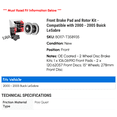 thumbnail image 2 of Front Brake Pad and Rotor Kit - Compatible with 2000 - 2005 Buick LeSabre 2001 2002 2003 2004, 2 of 2