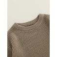 thumbnail image 3 of BemeyourBBs Baby Sweater Romper Long Sleeve Round Neck Solid Color Knit Bodysuit, 3 of 6