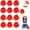 Mute Red, variant on 12 Pcs Cheerleader Pom Poms,with Baton Handle for Rooters Cheering Squad Team Spirit Sports (Matte Orange)