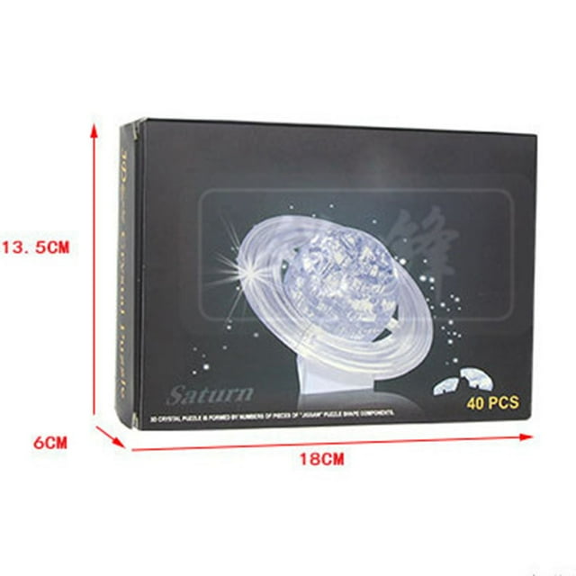 3D Crystal SaturnSaped Puzzle Jigsaw Translucent DIY Blocks Puzzle Office Desk Toy for Adults and Kids Gift