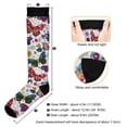 thumbnail image 3 of Haosy Compression Socks for Men Women Knee High Running Socks for Nurse Hiking Recovery Travel Athletic 2 Pairs Colorful Butterflies and Flowers, 3 of 9