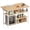 Golden Oak, Cloud White, variant on Kitchen Island with Drop Leaf, Kitchen Workbench with Extendable Worktop, Kitchen Cart, Pegboard, Power Strip, Adjustable Shelf, Golden Oak and Cloud White