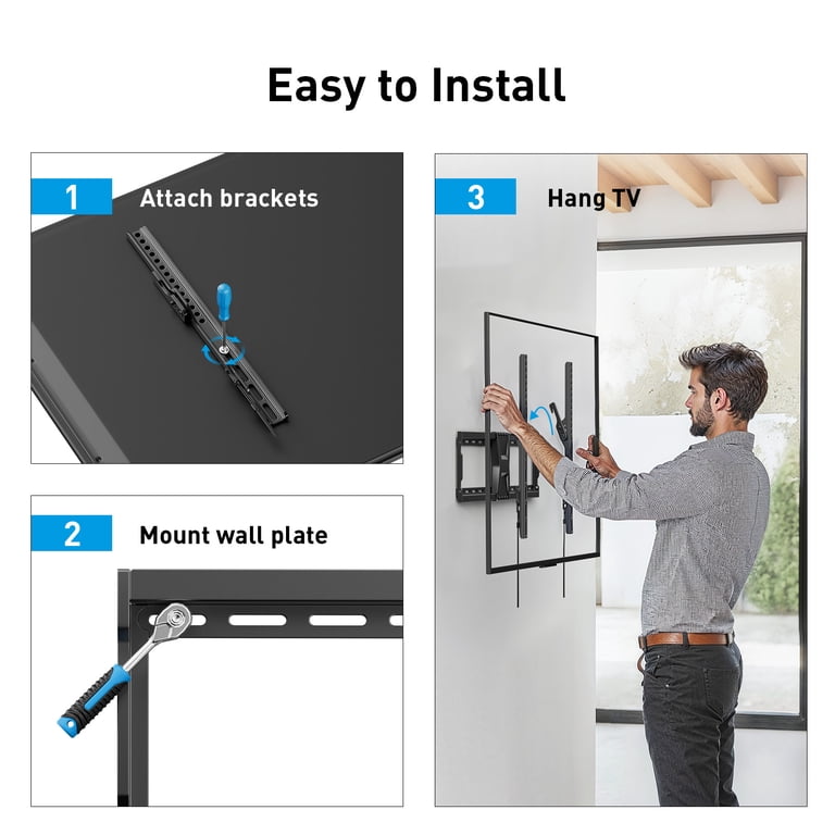 Mountftv Tilting TV Wall Mount for 37-82 Inch Flat Screens photo 8