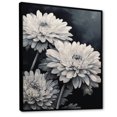 thumbnail image 2 of Designart "Monochrome Mums In 20 Shades Of Grey" Mums Floater Framed Canvas Art Print, 2 of 5