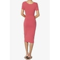 thumbnail image 2 of TheMogan Robe Midi Moulante en Jersey de Coton Extensible à Manches Courtes pour Femmes, 2 of 6