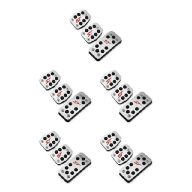 Transemion 3x Pédale de Voiture Argentée pour Focus Focus 2 2 pour 5Set
