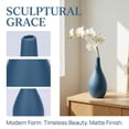 thumbnail image 2 of REGALWOVEN Modern Ribbed Ceramic Vase for Home Decor Small Boho Decorative Vase , Minimalist Matte Flower Vase for Shelf Table Blue 3"L x 3"W x 6.5"H, 2 of 5