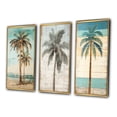 thumbnail image 3 of Designart "Faded Memories Tropical Palm Tree II" Meadow Framed Wall Art Set Of 3 - Green Traditional Frame Canvas Set For Living Room Decor, 3 of 6