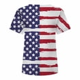 thumbnail image 5 of Lilgiuy Women's Comfortable Tops Fashion Casual Loose Blouse Independence Day Flag Printing Round Neck T-Shirt, 5 of 5