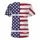 thumbnail image 5 of Tops de mujer Moda Casual Blusa suelta Bandera del Día de la Independencia Impresión de cuello redondo Camiseta Camisas Blusa Camiseta estampada Pompotops hfajkhk129767, 5 of 9