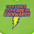 thumbnail image 4 of Inktastic These Fools Put My Cape on Backwards&reg; Superhero Boys or Girls Baby Bib, 4 of 4