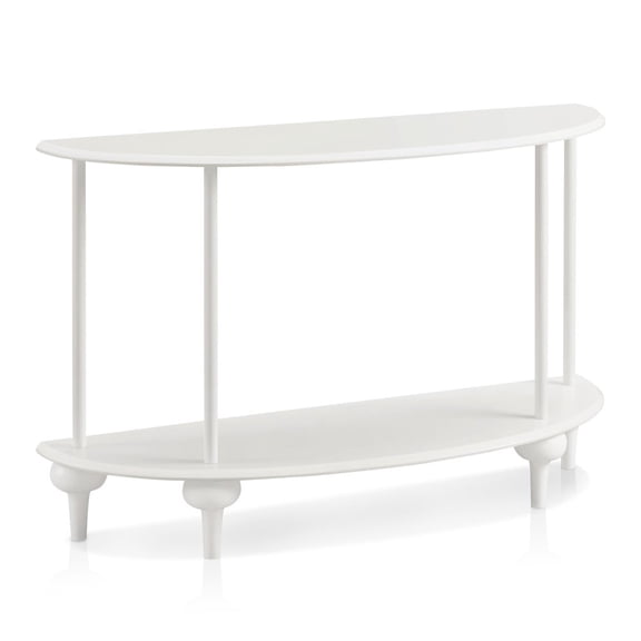 Furniture of America Soela Half Moon Composite Console Table with Shelf