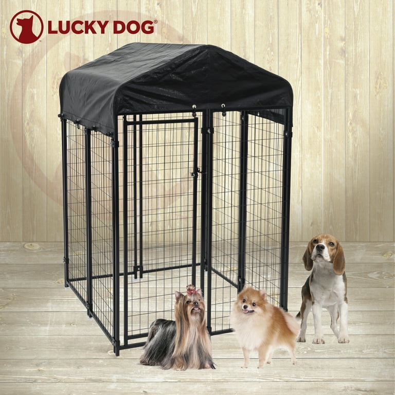 Lucky Dog Uptown Welded Wire Dog Kennel w/ Cover, 6'H x 4'W Lucky Dog Uptown Welded Wire Dog Kennel w/ Cover, 6'H x 4'W