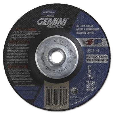 

Gemini RightCut Depressed Center Wheel Aluminum Oxide 4-1/2 in x 3/32 in x 5/8 -11 24 Grit | Bundle of 5 Each