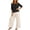 Black, variant on Womens 2 Piece Linen Suits 2026 Summer Plus Size 3/4 Sleeve Embroidered Tops Wide Leg Pants Casual Boho Beach Cute Outfits