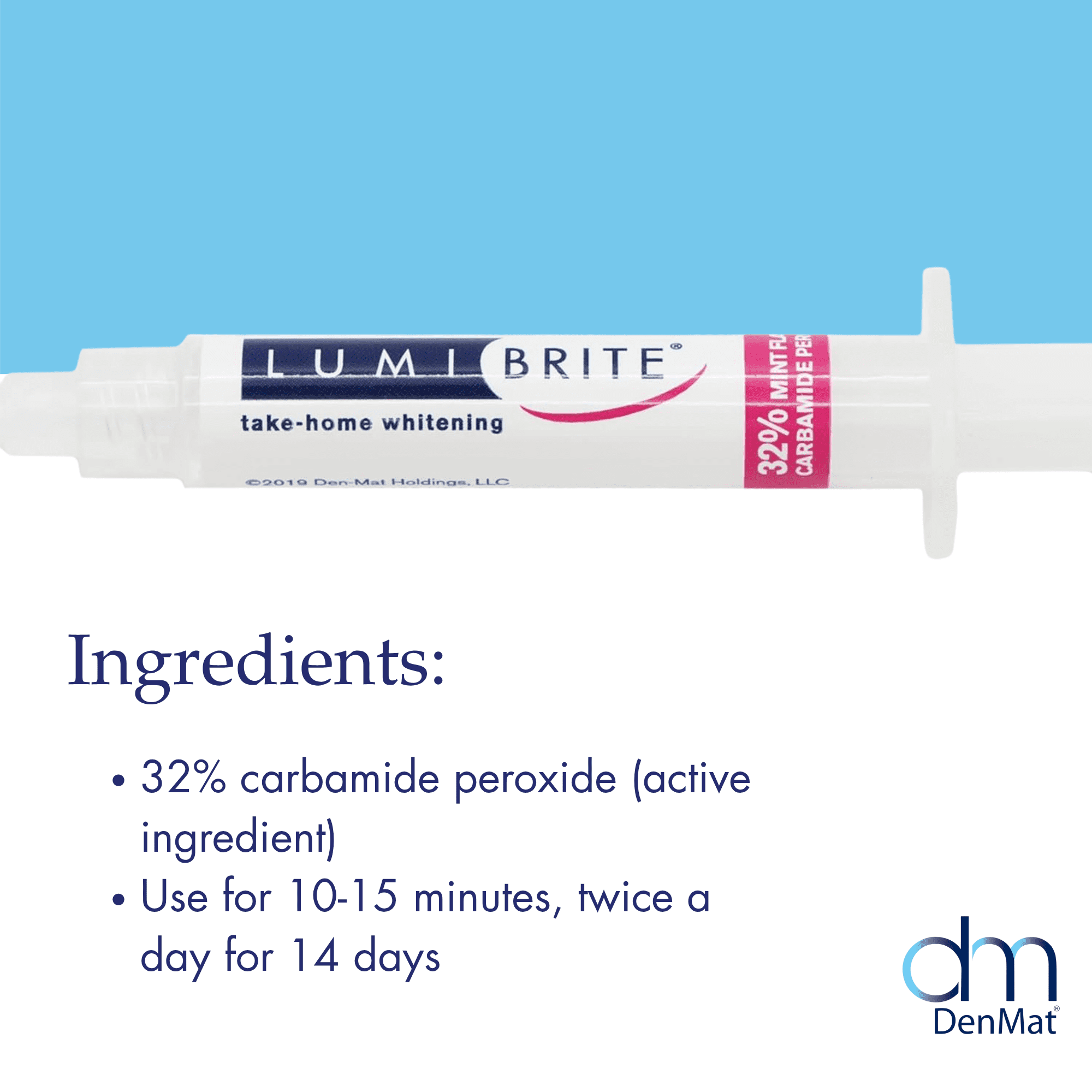 LumiBrite 32% Take-Home Whitening Gel Refill 6 Syringes 2.5 mL EACH