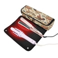thumbnail image 3 of Hair Tool Organizer Bag with Heat Resistant Mat Removable Travel Storage Case for Hot Air Brushes Curling Irons Vintage Flowers and Hens, 3 of 8