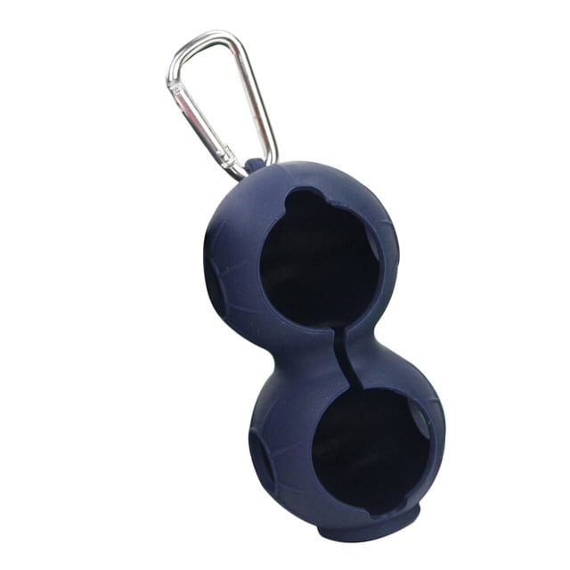 KAKOWELY Support de Boule en Silicone Double Protection de Rangement avec Crochet (Bleu Foncé), 4.88"X1.81"X0.08 Pouces