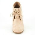 thumbnail image 3 of Dream Pairs Women's Casual Fashion Outdoor Lace Up Low Wedge Heel Booties Shoes TOMSON BEIGE Size 12, 3 of 3