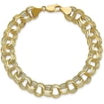 thumbnail image 3 of 14k Yellow Gold Lite 9.5 Triple Link Charm Bracelet - 8.25", 3 of 5