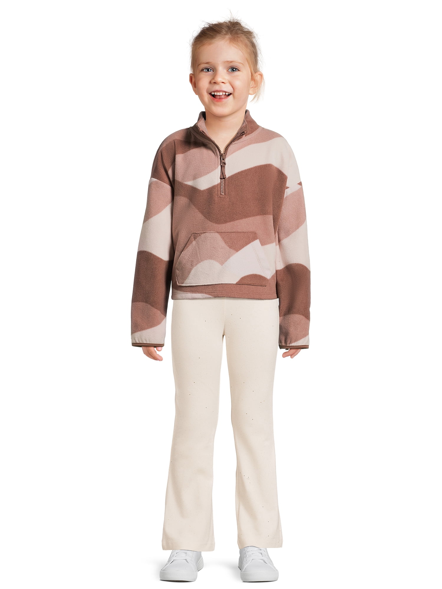 Athletic Works Girls Microfleece Quarter-Zip Pullover, Sizes 4-18 & Plus