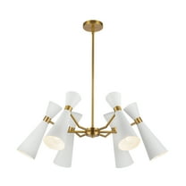 Alora Lighting Ch574632 Blake 6 Light 32" Wide Chandelier - White / Aged Gold