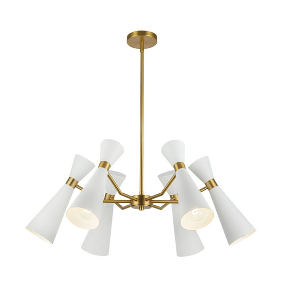 Alora Lighting Ch574632 Blake 6 Light 32" Wide Chandelier - White / Aged Gold