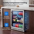 thumbnail image 3 of Yeego Beverage Refrigerator Drink Fridge - 24 inch 180 Cans Beer Cooler Glass Door, 34-54℉ Under Counter Refrigerator Built-in for Bar Office Bedroom, 3 of 8