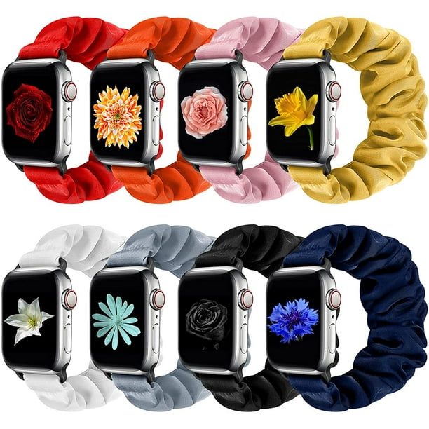 Cotton Elastic Scrunchies Smart Apple Watch Band 5 4 42mm