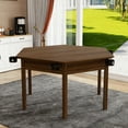 thumbnail image 2 of [Luckynote]Board Game Table with Removable Table Top for 6 Players, Hexagon Gaming and Dining Table with Solid Wood Legs, Non-Slip Play Mat, Rotating Cup Holders-Rustic Brown, 2 of 13