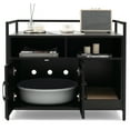 thumbnail image 4 of Infans Large Litter Box Enclosure Cat Wooden Storage Cabinet with 2 Doors Black, 4 of 7