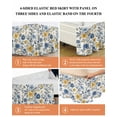 thumbnail image 6 of Yellow Blue Flower Bed Skirt Queen Size 18 Inch Drop, Abstract Floral Art Leaf Vintage Wrap Around Dust Ruffle Bedskirts, Wrinkle & Fade Resistant Easy Fit Bedskirt with Adjustable Elastic, 6 of 8