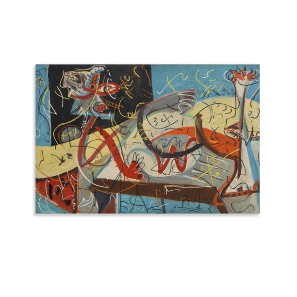Cuadro abstracto con estampado de Jackson Pollock (68), póster estético para habitación, arte de pared, lienzo, póster, regalos, decoración moderna para dormitorio, 20 x 30 cm