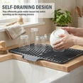 thumbnail image 5 of Silicone Dish Drying Mat for Kitchen Counter or Sink, Non-Slip Dish Drainer Mat with Built-in Drain, Heat Resistant Drying Pad, Grey, 5 of 8